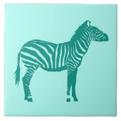 Zebra — Turquoise en Aqua Tegeltje (Voorkant)
