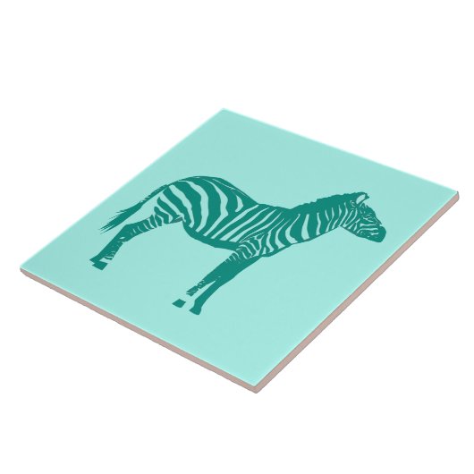 Zebra — Turquoise en Aqua Tegeltje (Zijkant)