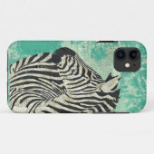 Zebra Turquoise iPhone Case (Achterkant (horizontaal))