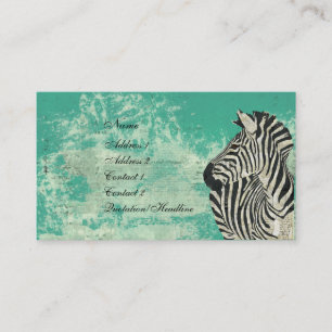 Zebra Turquoise Visitekaartje/Labels Visitekaartje