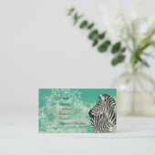  Zebra Turquoise Visitekaartje/Labels Visitekaartje (Staand voorkant)
