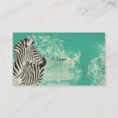  Zebra Turquoise Visitekaartje/Labels Visitekaartje (Achterkant)