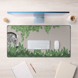 Zebra tussen bladeren bureaumat