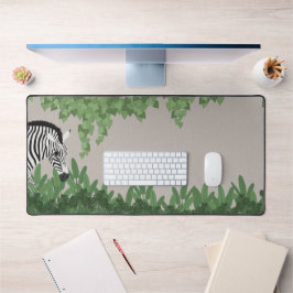 Zebra tussen bladeren bureaumat