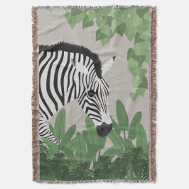 Zebra tussen bladeren deken