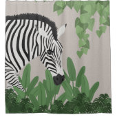 Zebra tussen bladeren douchegordijn (Voorkant)