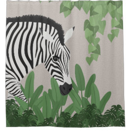 Zebra tussen bladeren douchegordijn