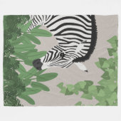 Zebra tussen bladeren fleece deken (Voorkant (Horizontaal))