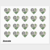 Zebra tussen bladeren hart sticker (Vel)