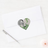 Zebra tussen bladeren hart sticker (Envelop)