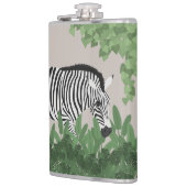 Zebra tussen bladeren heupfles (Links)