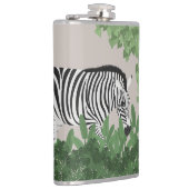 Zebra tussen bladeren heupfles (Rechts)