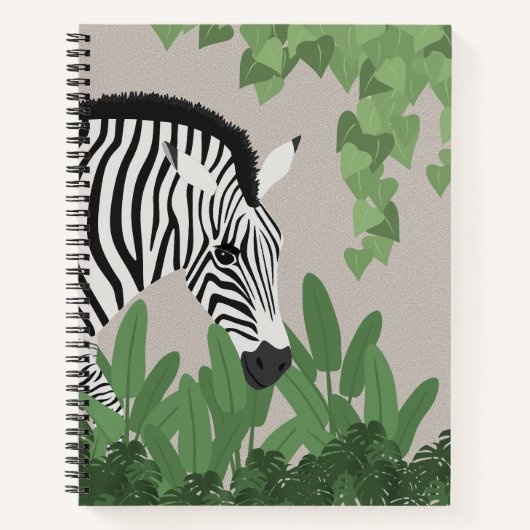 Zebra tussen bladeren notitieboek (Voorkant)