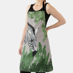 Zebra tussen bladeren schort