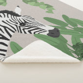 Zebra tussen bladeren sherpa deken (3/4)