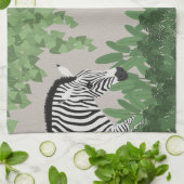 Zebra tussen bladeren theedoek (Gevouwen)