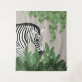 Zebra tussen bladeren wandtapijt wandkleed (Voorkant)