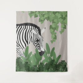 Zebra tussen bladeren wandtapijt wandkleed