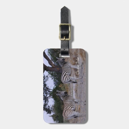 Zebra Twins Double Take Photo Bagagelabel (Voorkant verticaal)