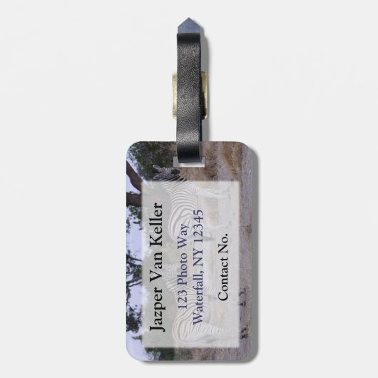 Zebra Twins Double Take Photo Bagagelabel (Achterkant verticaal)