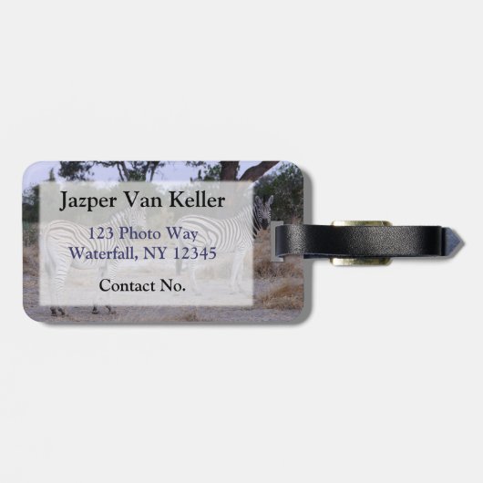 Zebra Twins Double Take Photo Bagagelabel (Achterkant horizontaal)