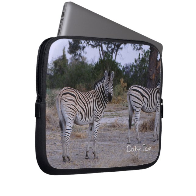 Zebra Twins Double Take Photo Laptop Sleeve (Voorkant Rechts)