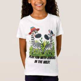 Zebra Twins in the Wild en gepersonaliseerde naam T-shirt