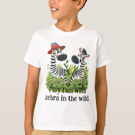Zebra Twins in the Wild en gepersonaliseerde naam T-shirt