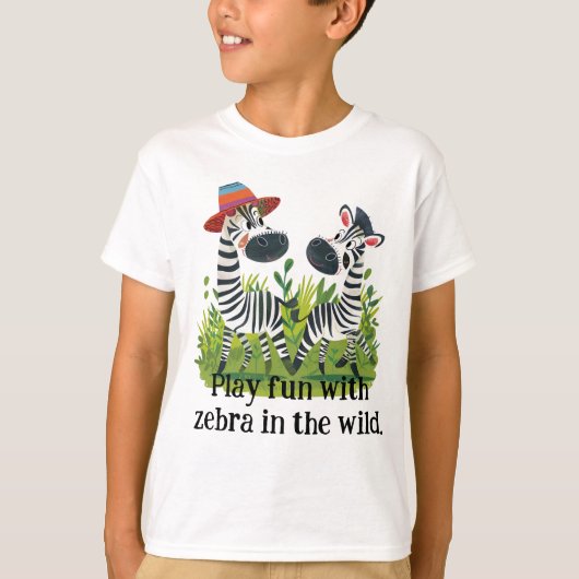 Zebra Twins in the Wild en gepersonaliseerde naam T-shirt (Voorkant)