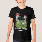 Zebra Twins in the Wild en gepersonaliseerde naam Tri-Blend Shirt (Voorkant)