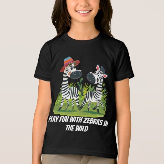 Zebra Twins in the Wild en gepersonaliseerde naam Tri-Blend Shirt (Voorkant)