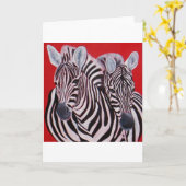 Zebra Twins Kaart (Gele Bloem)