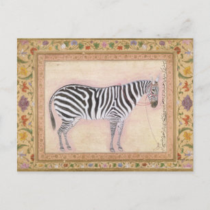 Zebra, uit het 'Minto Album', 1621 (gouache on pa) Briefkaart