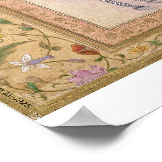 Zebra, uit het 'Minto Album', 1621 (gouache on pa) Poster (Hoek)