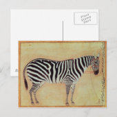 Zebra uit het "Minto Album", Mughal, 1621, Briefkaart (Voorkant / Achterkant)