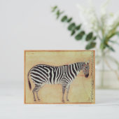 Zebra uit het "Minto Album", Mughal, 1621, Briefkaart (Staand voorkant)