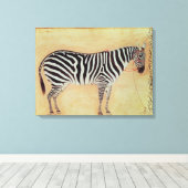 Zebra uit het "Minto Album", Mughal, 1621, Canvas Afdruk (Insitu (Houten vloer))