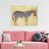 Zebra uit het "Minto Album", Mughal, 1621, Canvas Afdruk (Insitu (Woonkamer))