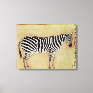 Zebra uit het "Minto Album", Mughal, 1621, Canvas Afdruk