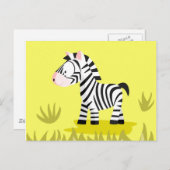 Zebra uit mijn dierserie briefkaart (Voorkant / Achterkant)
