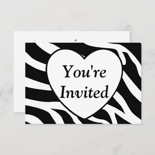 Zebra Uitnodiging (Voorkant / Achterkant)