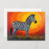 Zebra Under a Bright Sun Briefkaart (Voorkant / Achterkant)