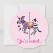 Zebra Unicorn Birthday Kaart (Voorkant)