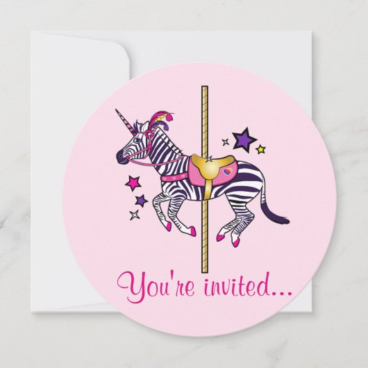 Zebra Unicorn Birthday Kaart (Voorkant)