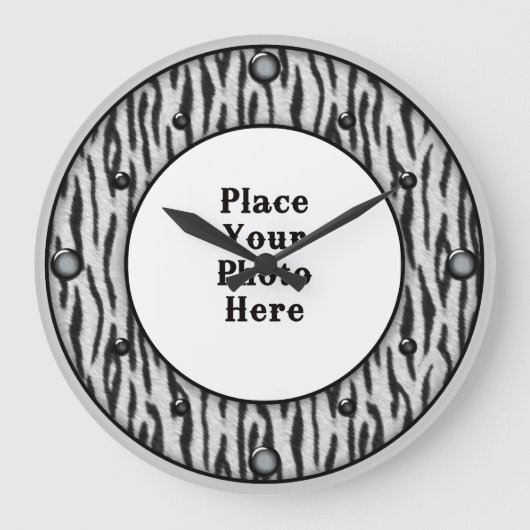Zebra uw fotowandklok grote klok (Voorkant)