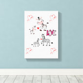 Zebra Valentijnsdag voor uitgebreide Canvas afdruk (Insitu (Houten vloer))