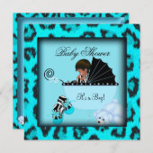 Zebra van Afrikaanse Amerikaanse Baby showers Kaart (Voorkant / Achterkant)