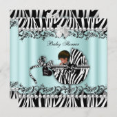 Zebra van Afrikaanse Amerikaanse Baby showers Kaart (Voorkant / Achterkant)
