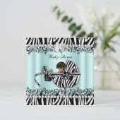 Zebra van Afrikaanse Amerikaanse Baby showers Kaart (Staand voorkant)