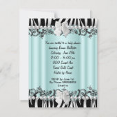 Zebra van Afrikaanse Amerikaanse Baby showers Kaart (Achterkant)